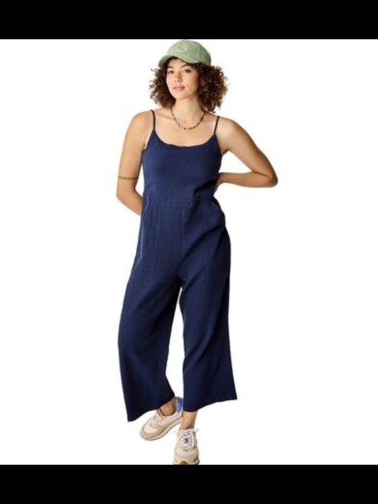 Carve Designs Pants - Carve Designs Organic Cotton Navy Spaghetti-Strap Wide-Leg Jumpsuit